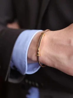 Borsari Gioielli Stalen armband met geelgoud br-et07mty