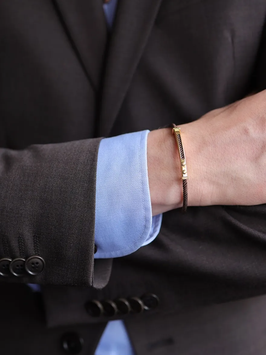 Borsari Gioielli Stalen armband met geelgoud br-et07mty