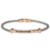 Borsari Gioielli Stalen armband met roségoud br-et01mto + Luxe Cadeau