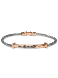 Borsari Gioielli Stalen armband met roségoud br-et01mto + Luxe Cadeau