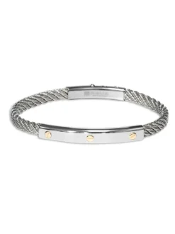 Borsari Gioielli Stalen armband met roségoud br-sk01d