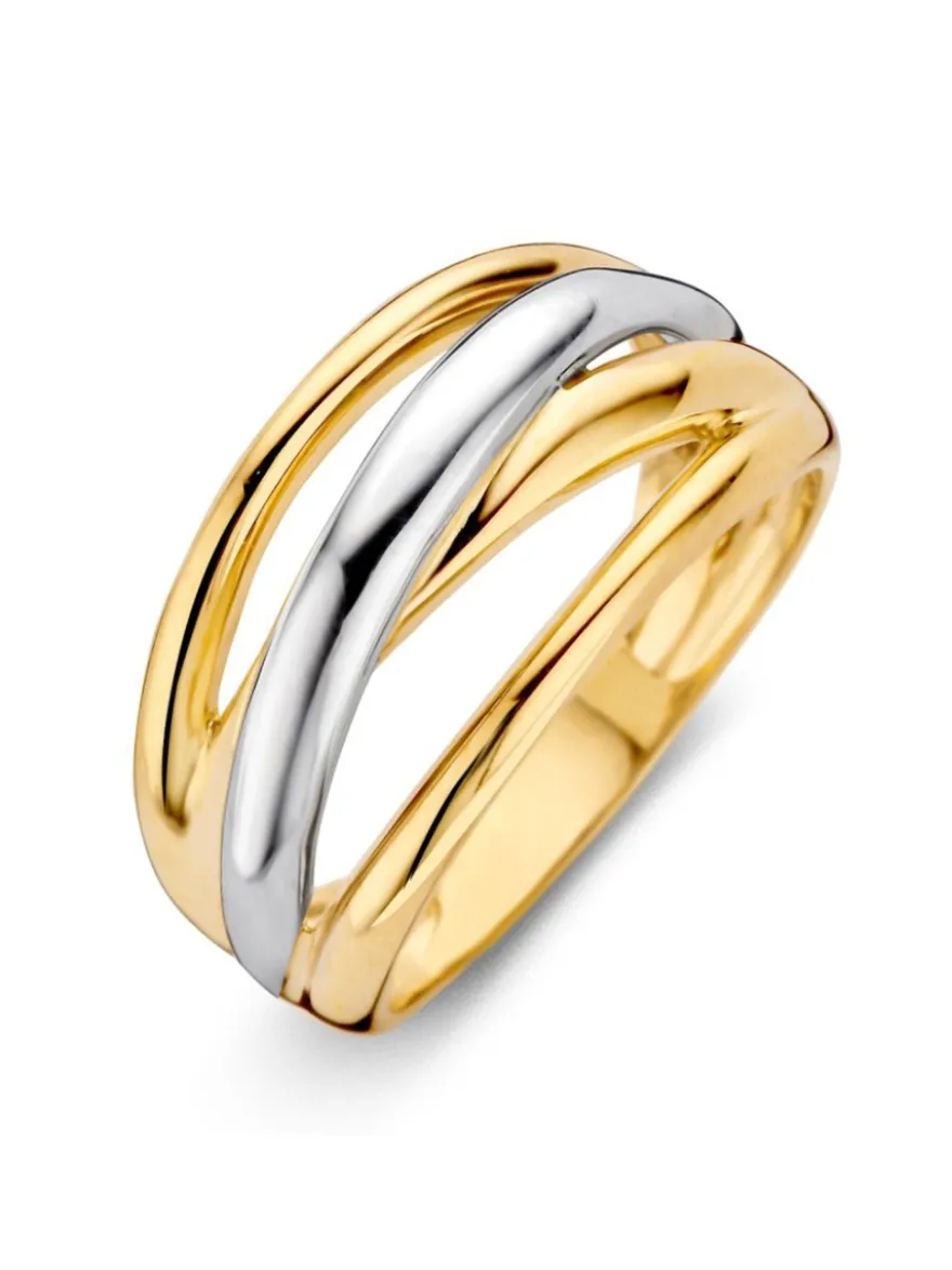 Brede bicolor ring + luxe cadeau