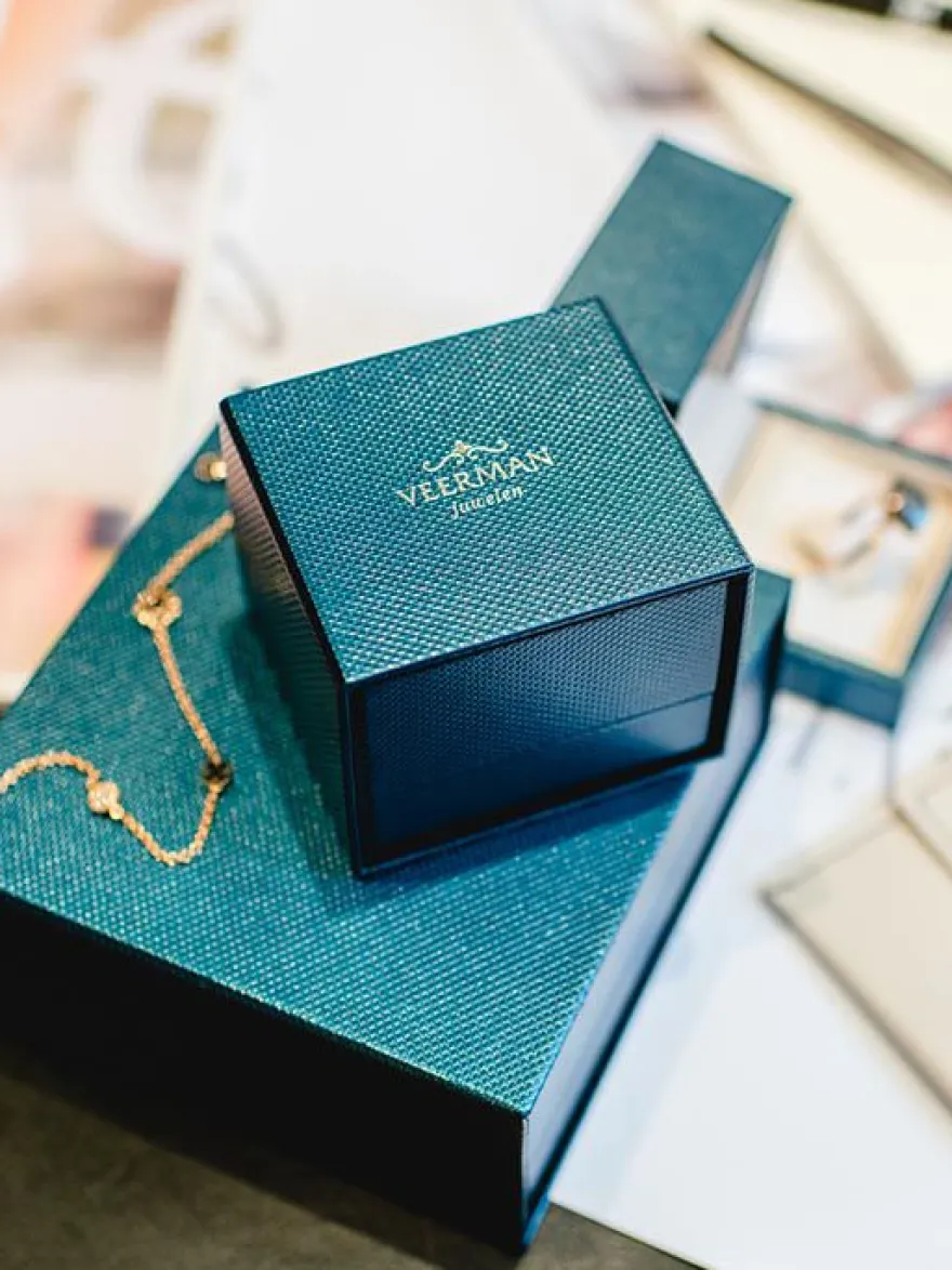 Brede Bicolor gouden ring met briljant + Luxe Cadeau