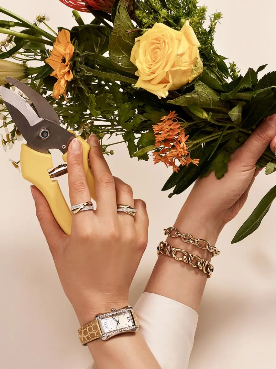 Brede geelgouden schakelarmband + Luxe Cadeau