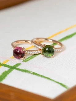 BRON Catch ring roze toermalijn en diamant 8RR4811RTCBR + luxe cadeau