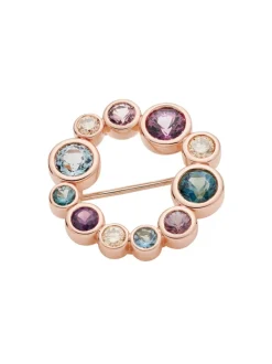 Bron confetti broche met spinel en diamant 8BR1281SPCBR