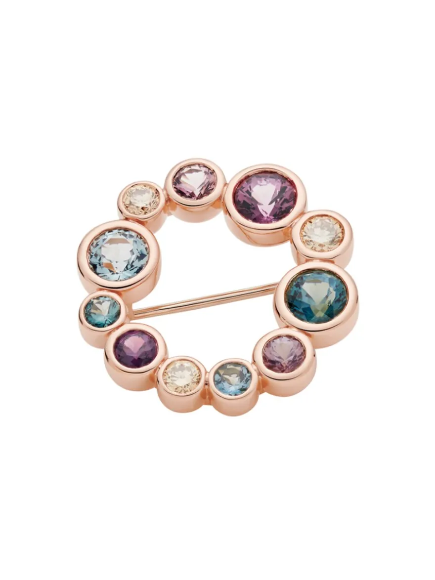 Bron confetti broche met spinel en diamant 8BR1281SPCBR