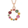 Bron Confetti hanger met saffier en toermalijn 8HR3437MKMT