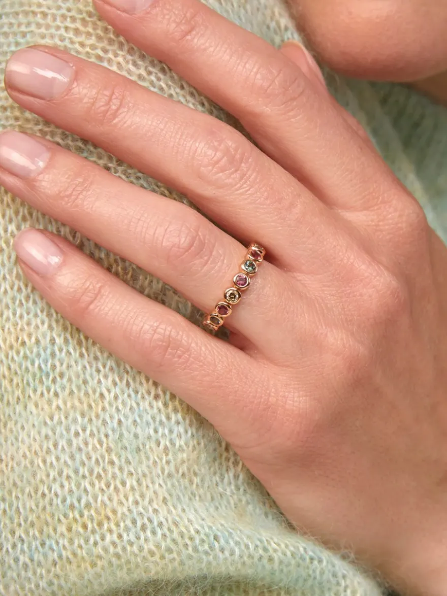 Bron Confetti ring met saffier mix 8RR4893ZEST + Luxe Cadeau