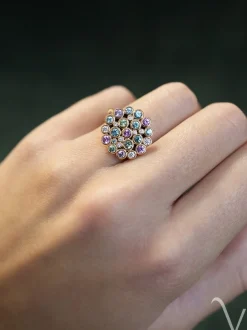 BRON Confetti ring 8RR4939BRMK/5 saffiermix + Luxe cadeau