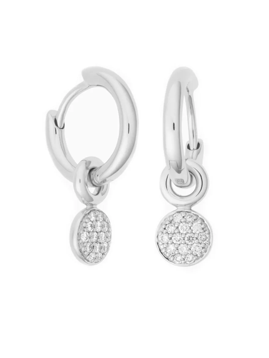 BRON creolen glad witgoud 7OW477913 + Luxe Cadeau