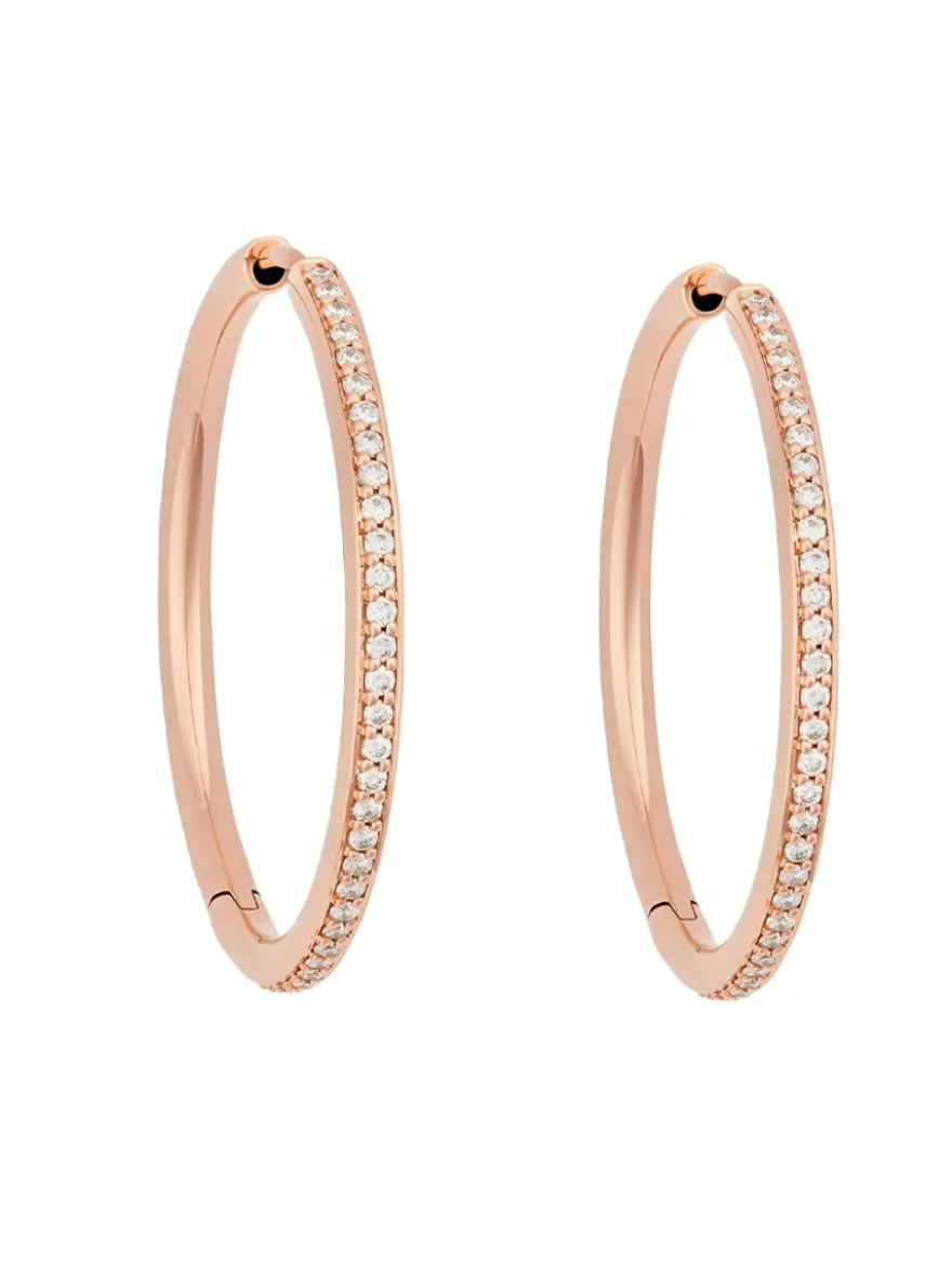 Bron Lux creolen met witte diamant 7OR477930BR + Luxe Cadeau