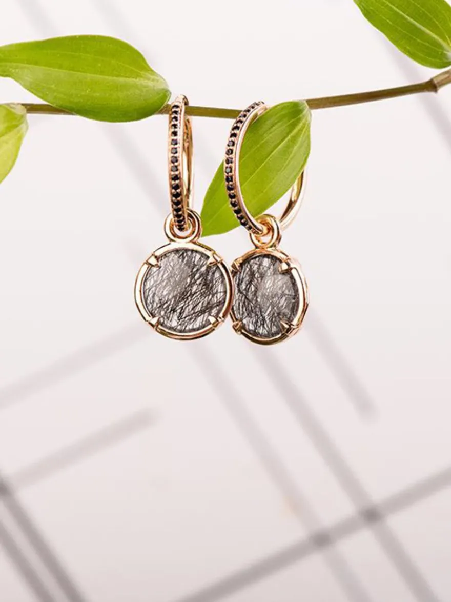 Bron Mira Mira aanhangers zwart rutielkwarts + Luxe Cadeau