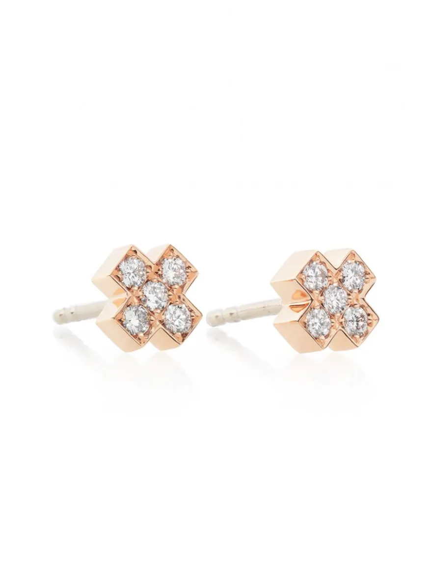 BRON oorstekers kusje met diamant 8OR4805BR