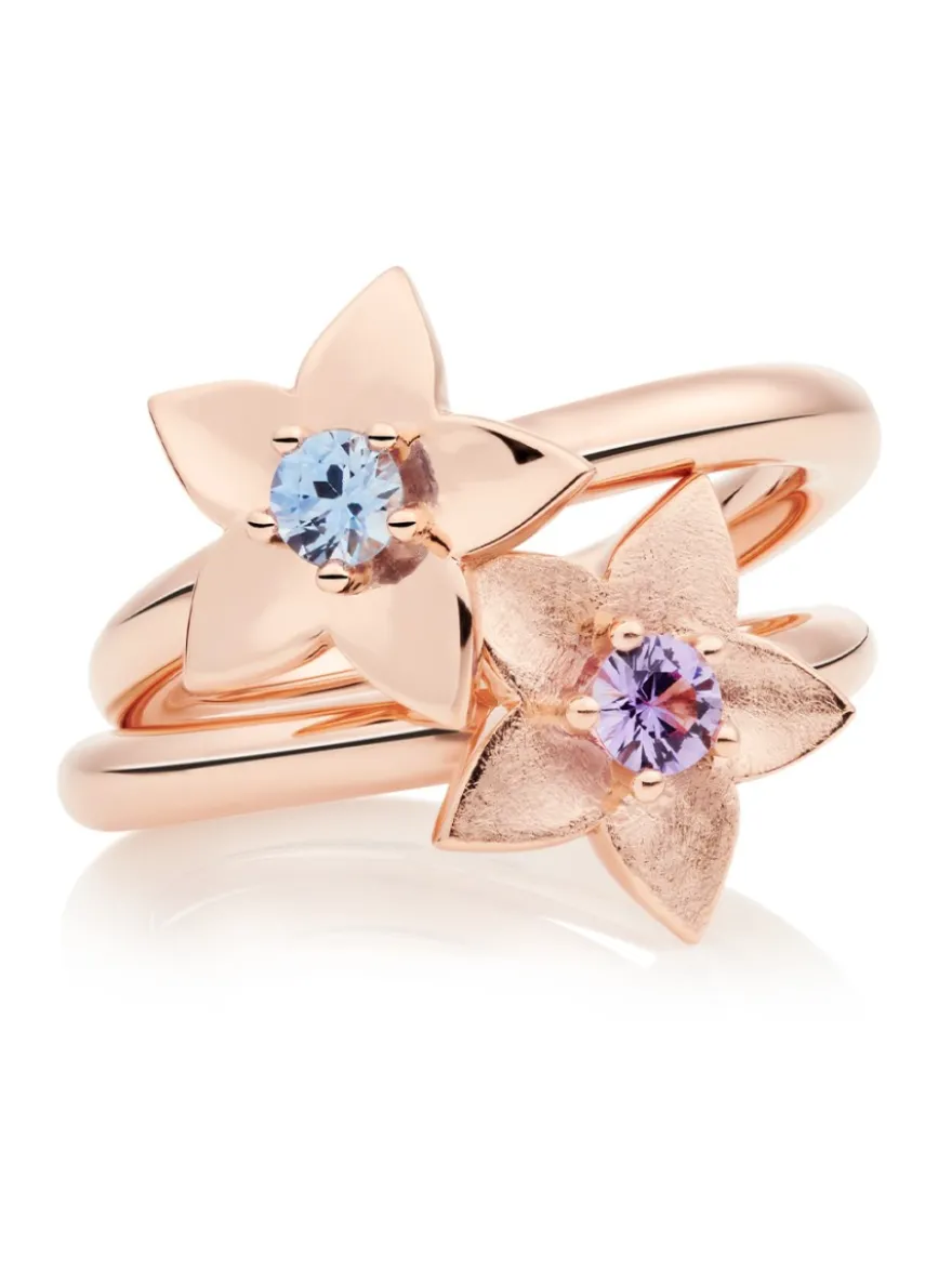 BRON Poppy ring ceylon saffier 8RR4916CS + luxe cadeau