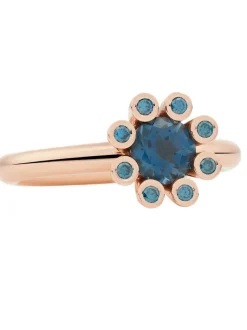 Bron Sprite ring met london blue topaas en blauwe diamant 8RR4590TLIBR + Luxe Cadeau