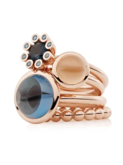 Bron Sprite ring met london blue topaas en blauwe diamant 8RR4590TLIBR + Luxe Cadeau