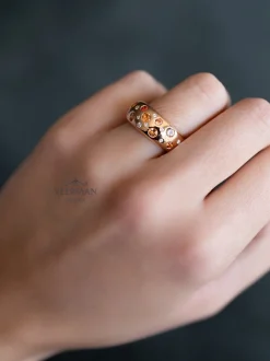 Bron Stax ring met briljant en oranje saffier 8RR4936OKBR + Luxe Cadeau