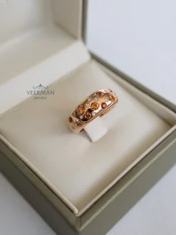 Bron Stax ring met briljant en oranje saffier 8RR4936OKBR + Luxe Cadeau