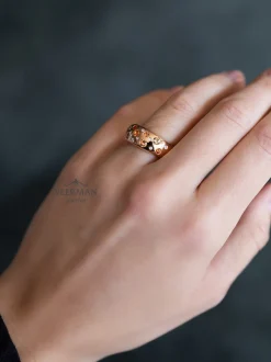 Bron Stax ring met briljant en oranje saffier 8RR4936OKBR + Luxe Cadeau