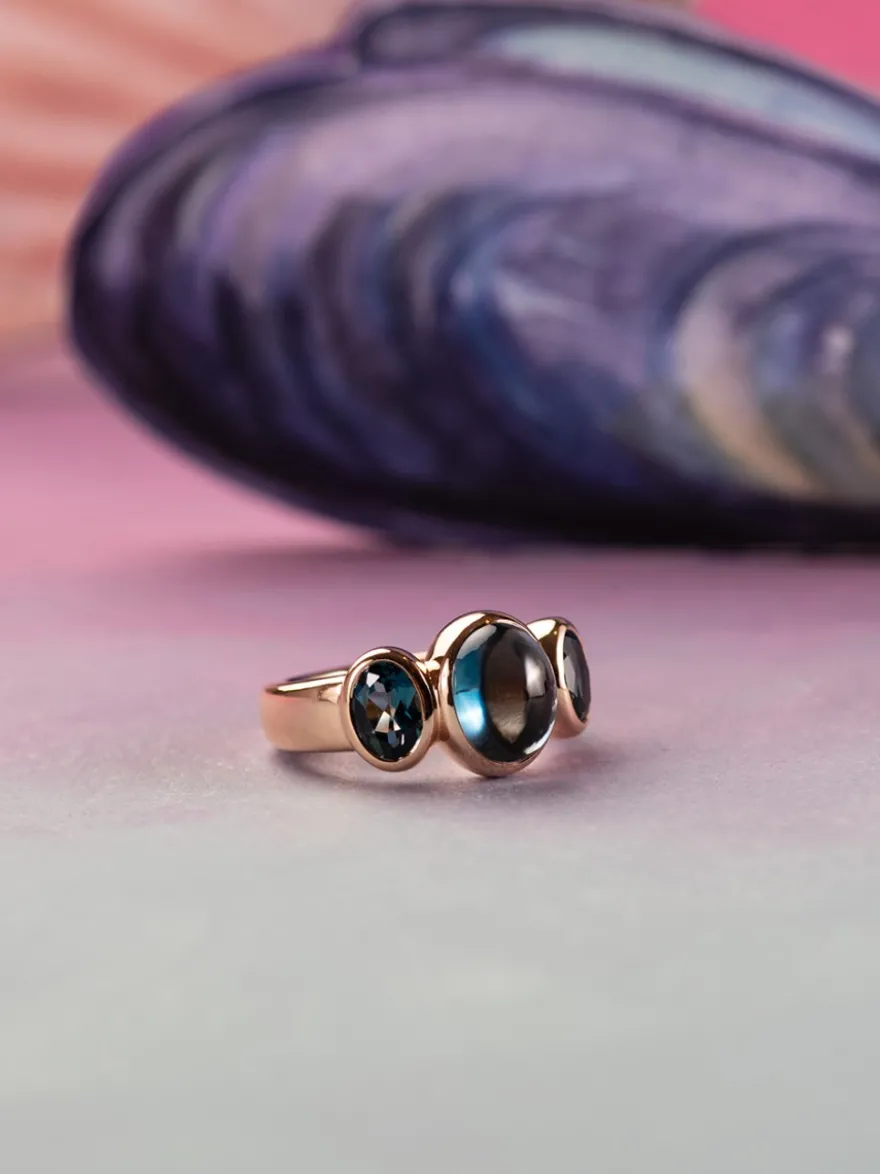 Bron Sushi ring met london blue topaas 8RR4902TLTLC
