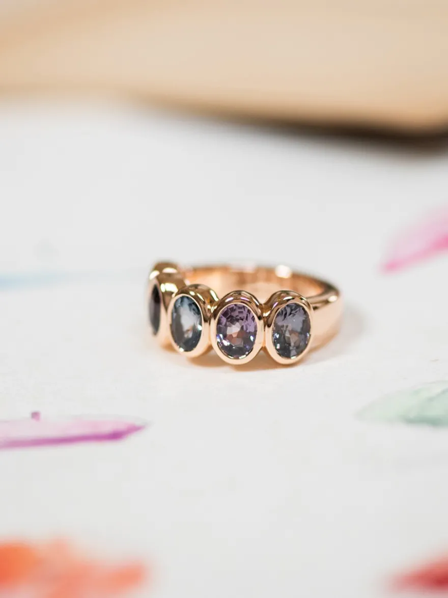 Bron sushi ring met spinel 8RR4903SP + luxe cadeau