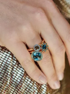 Bron Sushi Ring met Topaas en Diamant 8RR4864TLCIBR