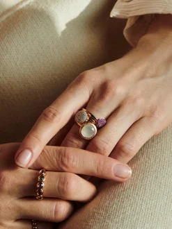 Bron Sushi ring met witte maansteen 8RR4869MMWB + Cadeau