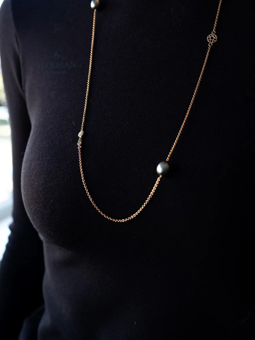 BRON Toujour collier Tahiti parels briljant 8CR4410THCBR | SALE