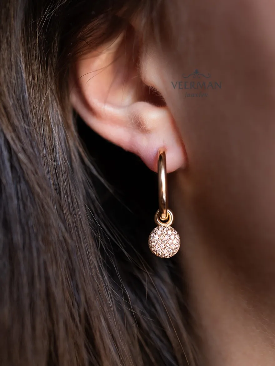 BRON Stardust oorbedels champagne diamant | Online shop