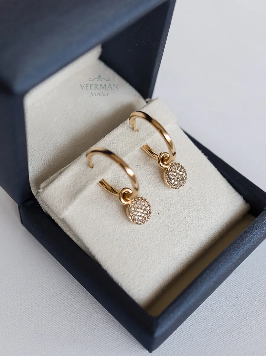 BRON Stardust oorbedels champagne diamant | Online shop