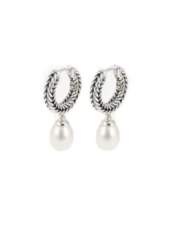 Buddha to Buddha Barbara Hoops Parel oorsieraad 490 one + Luxe Cadeau