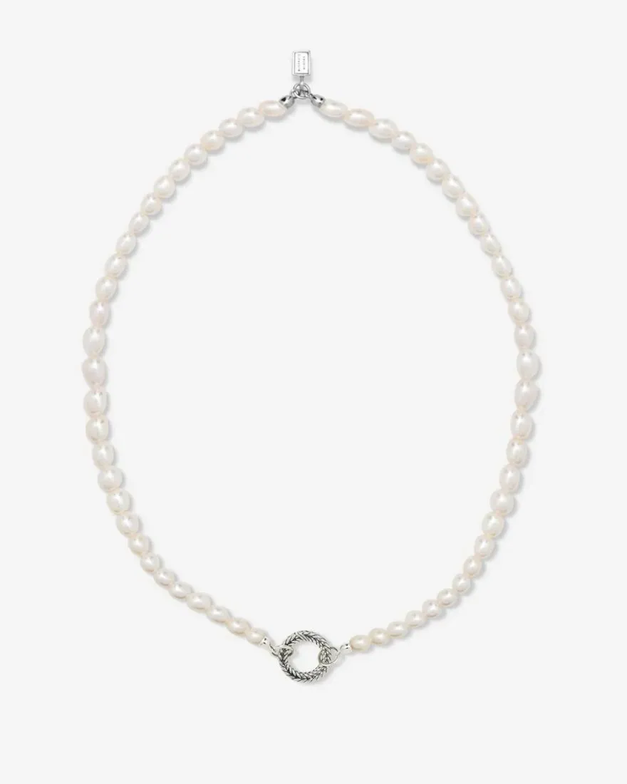 Buddha to Buddha Barbara XS Pearl Silver collier 032 + Luxe Cadeau