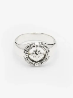 Buddha to Buddha Compass Signet Ring Silver 057 + Luxe Cadeau