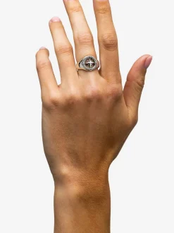 Buddha to Buddha Compass Signet Ring Silver 057 + Luxe Cadeau