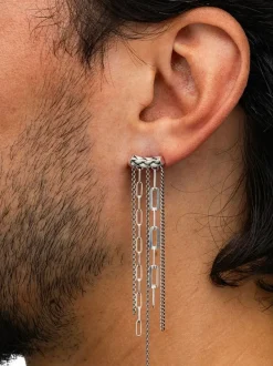 Buddha to Buddha Multi Chain Earring George Silver Single Piece 036 one + Luxe Cadeau