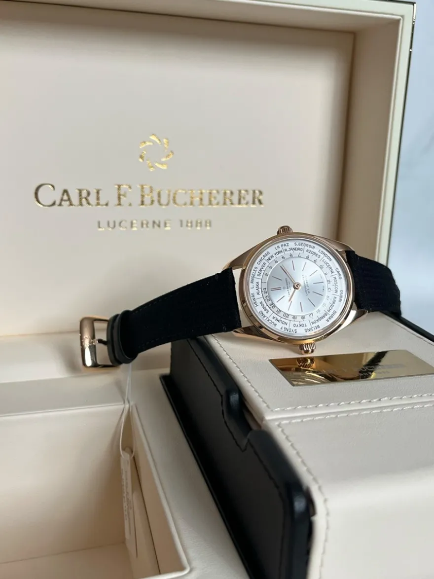 Carl F. Bucherer Heritage Worldtimer Limited Edition 00.10805.03.13.01 + Luxe Cadeau