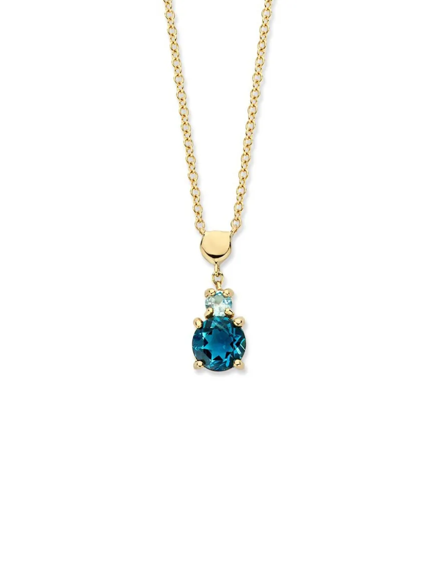 Collier geelgoud met hanger topaas + Luxe cadeau