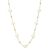 Collier geelgoud met parels en bolletjes + luxe cadeau