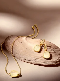 Collier geelgoud met parelmoer + luxe cadeau