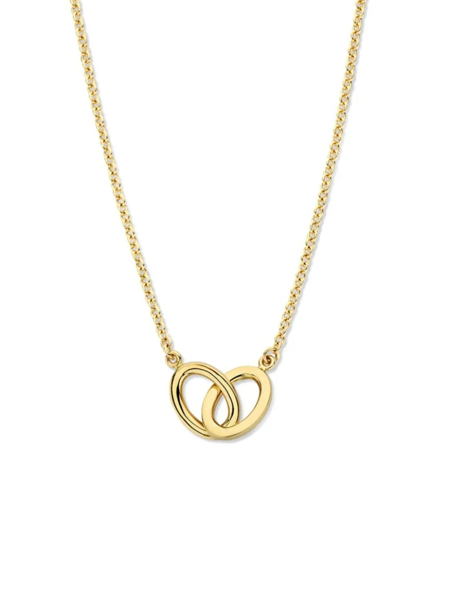 Collier geelgoud met verbonden schakels + luxe cadeau