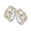 Creolen zilver met goud en zirkonia + Luxe Cadeau