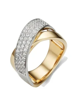 Crossover ring met briljant | Luxe sieraden