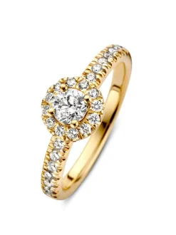 Entourage ring met briljant en zijstenen | Grote collectie