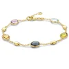 Geelgouden armband met amethist, citrien, peridot en topaas