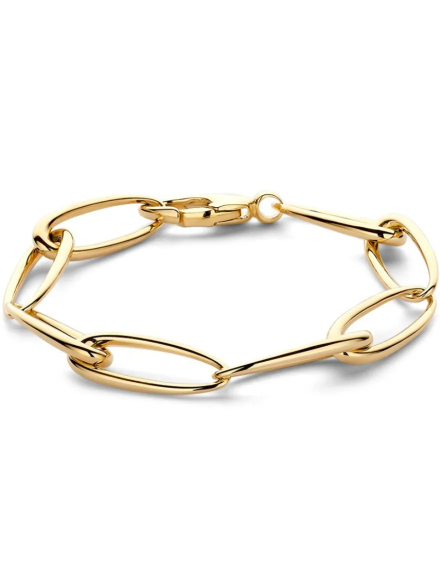Geelgouden armband met asymmetrische schakels + Luxe Cadeau