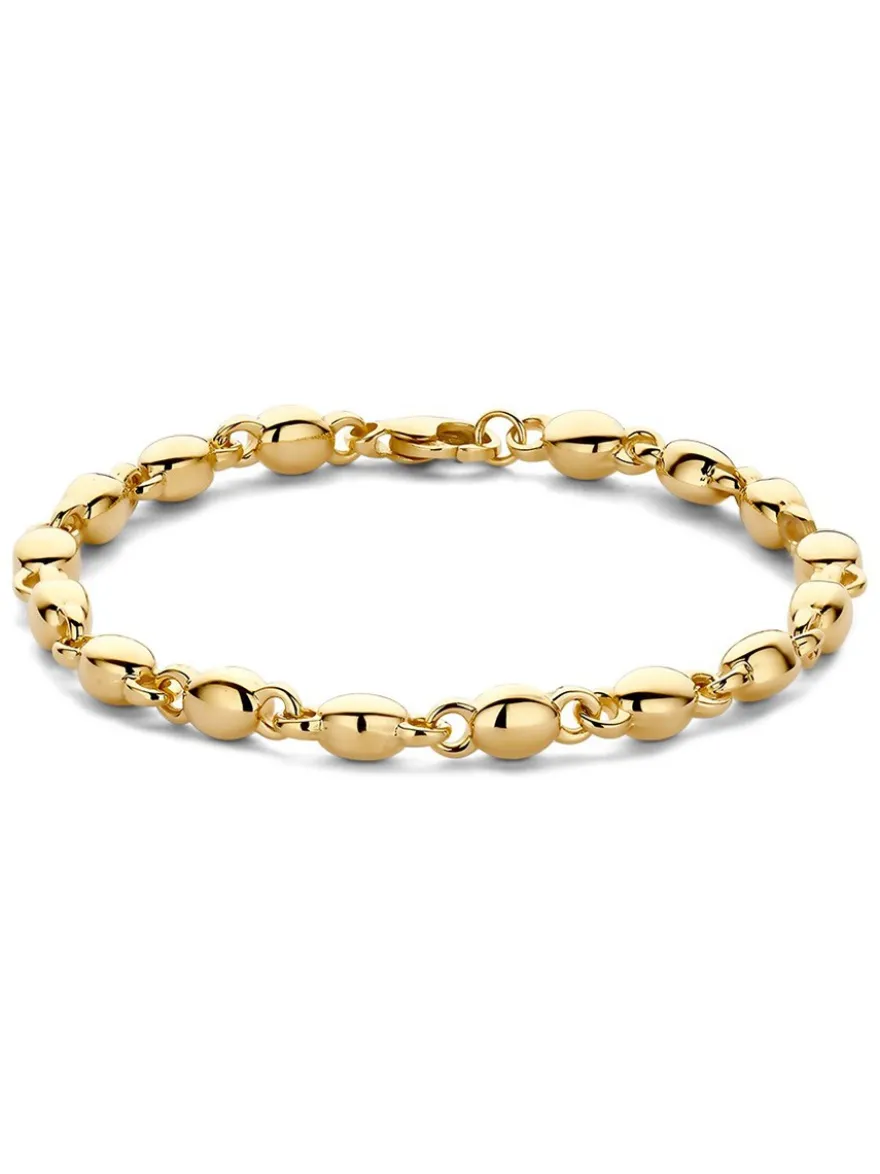 Geelgouden armband met bolschakel + Luxe Cadeau