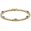 Geelgouden armband met cabuchon geslepen saffier + Luxe Cadeau