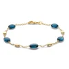 Geelgouden armband met london blue topazen + Luxe Cadeau