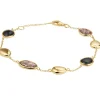 Geelgouden armband met onyx en rutiel + Luxe Cadeau